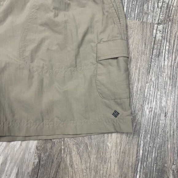 Columbia Sandy River Cargo Shorts Large 6L 6" Inseam Tan Nylon Hiking Outdoor - Picture 3 of 9